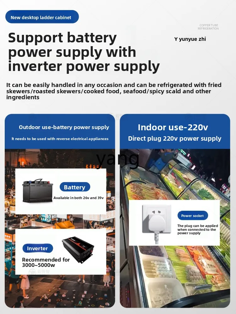 LTT  ladder freezer commercial cold dishes seafood cake refrigerated display cabinet stall barbecue