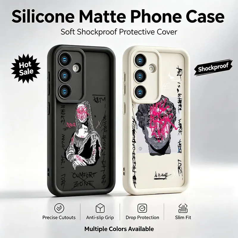 Art Aesthetic David Mona Lisa Phone Case For Samsung Galaxy A17 A16 A15 A14 A07 A06 A57 A56 A55 A54 A53 A52 A36 A35 A34 A33 A26