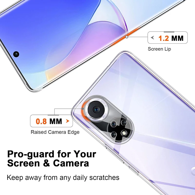 Ultra Thin Clear Silicone Soft TPU Case For Huawei Nova 9 8 SE 10 11 Pro 8i P40 P50 P60 Art Mate 50 RS 60 Pro Transparent Bumper