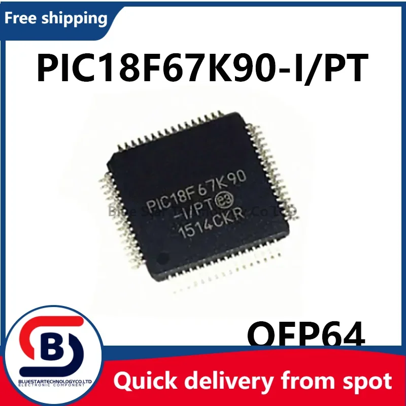 Free Shipping 2-10pcs/lots PIC18F67K90-I/PT PIC18F67K90 18F67K90 QFP64 Quick delivery from spot