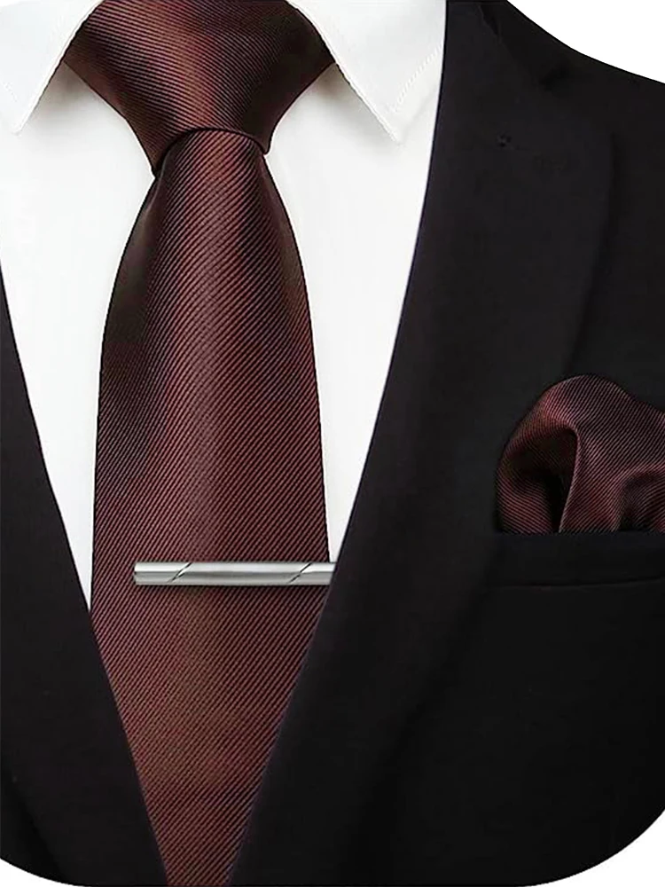 JEMYGINS Solide Grün Blau Männer Mode Krawatte Taschentuch Krawatte Clip für Smoking Zubehör Klassische Seide Luxus Krawatte für Mann Geschenk – Detail 26