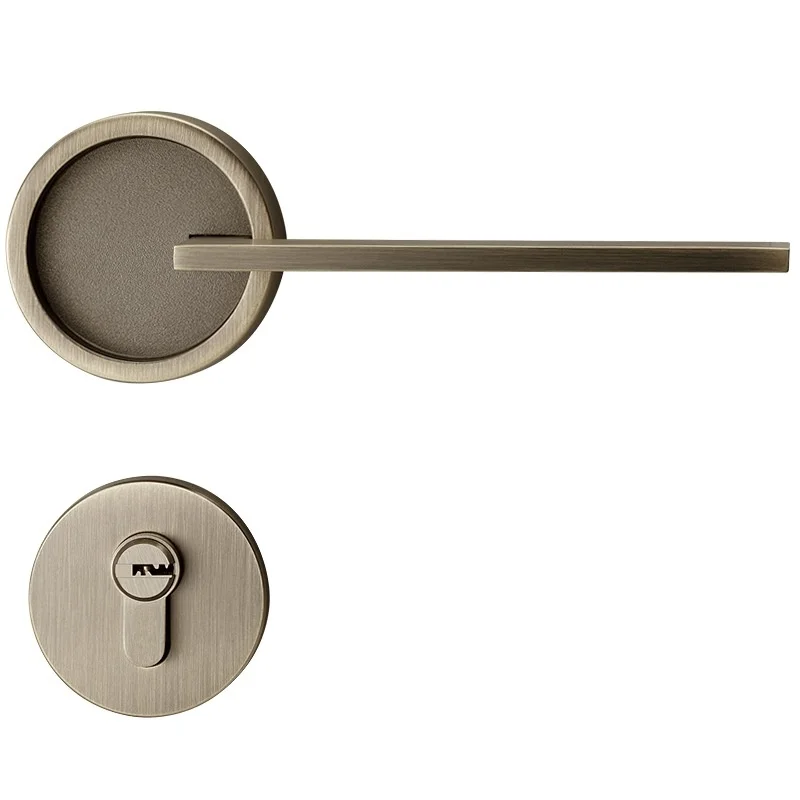 Handle lock indoor bedroom door lock Nordic toilet magnetic absorption mute split lock household simple lock