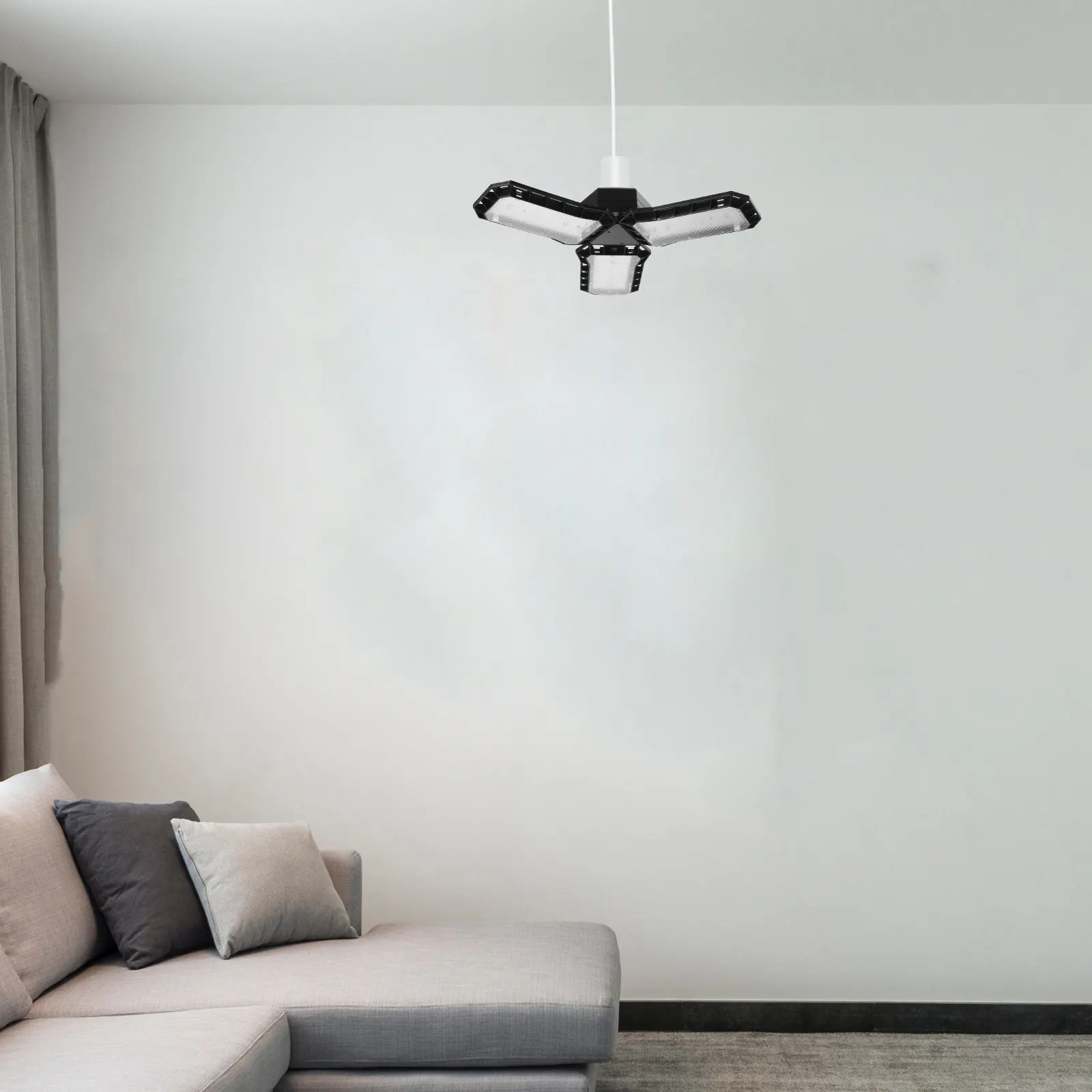 

Складной светодиодный светильник для гаража 45 Вт, 3 панели, регулируемый потолочный светильник, яркое белое светодиодное освещение, потолочные светильники для мастерских