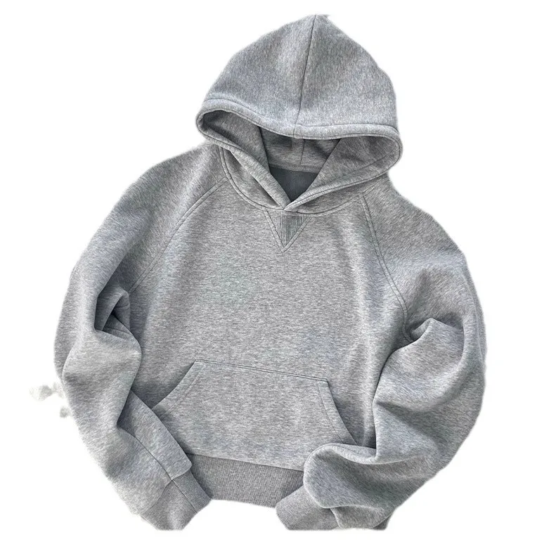 Short Sleeve Crewneck Sweatshirt for Women Autumn Hooded High-End Style Petite-Friendly Dark Grey Top 2025 New Arrival
