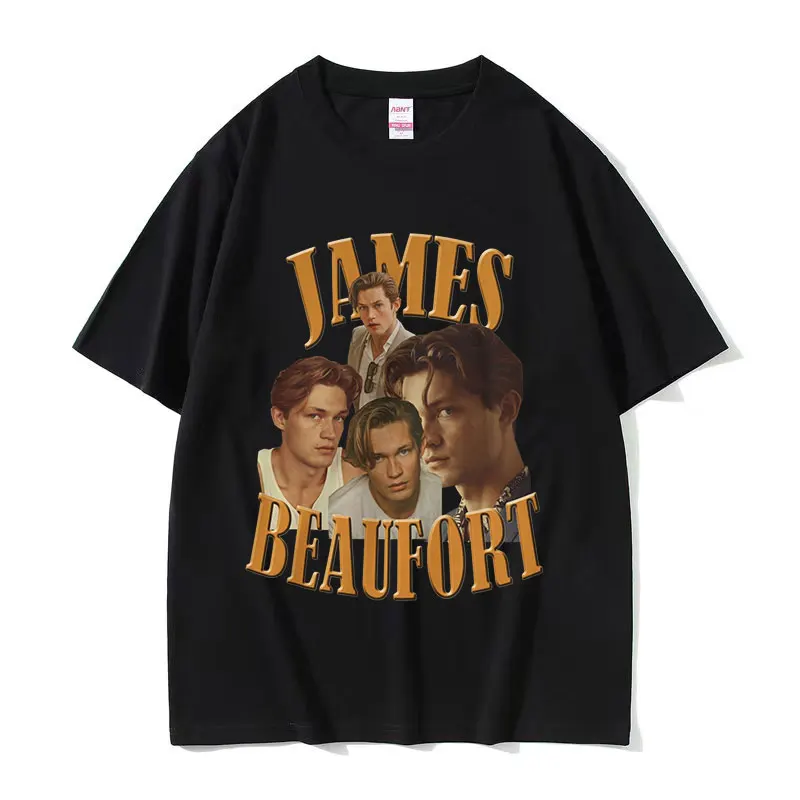 90er Jahre James Beaufort Grafik T-Shirt Herren Vintage Hochwertige Mode T-Shirts Unisex Casual Übergroßes Baumwoll-T-Shirt Streetwear