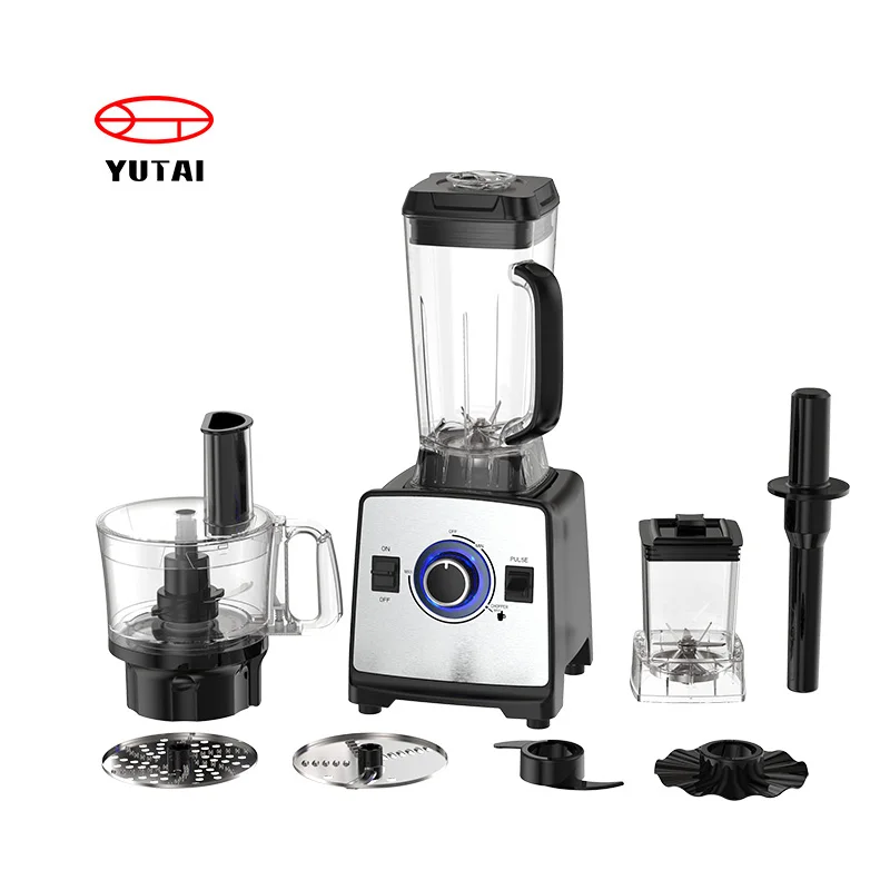 2L 6 in 1 Kitchen Appliances Commercial Blender Smoothie Juicer Food Processor Silver Crest Heavy Duty Stainless Steel Household