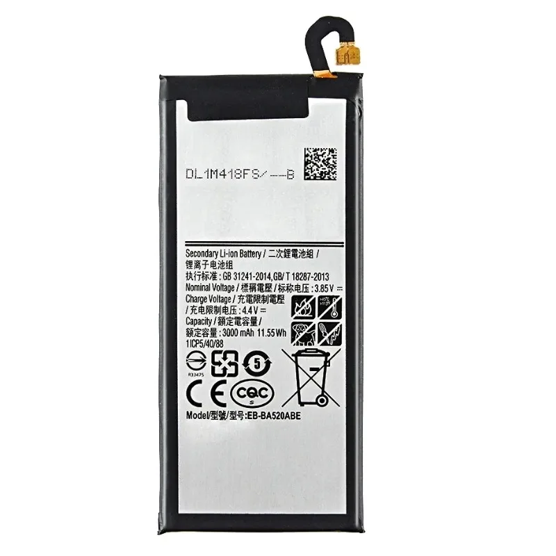 3000mAh EB-BA520ABE for Samsung Galaxy A5 ( 2017) A520 A520F A510 SM-A510F A500 Mobile Phone Batteries