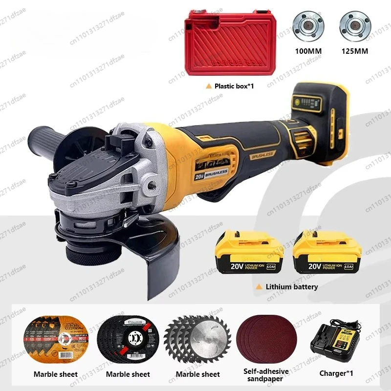 DCG406 18-20V Brushless Wireless Angle Grinding Machine, Suitable for DIY and Industrial Handheld Grinding and Polishing Tools
