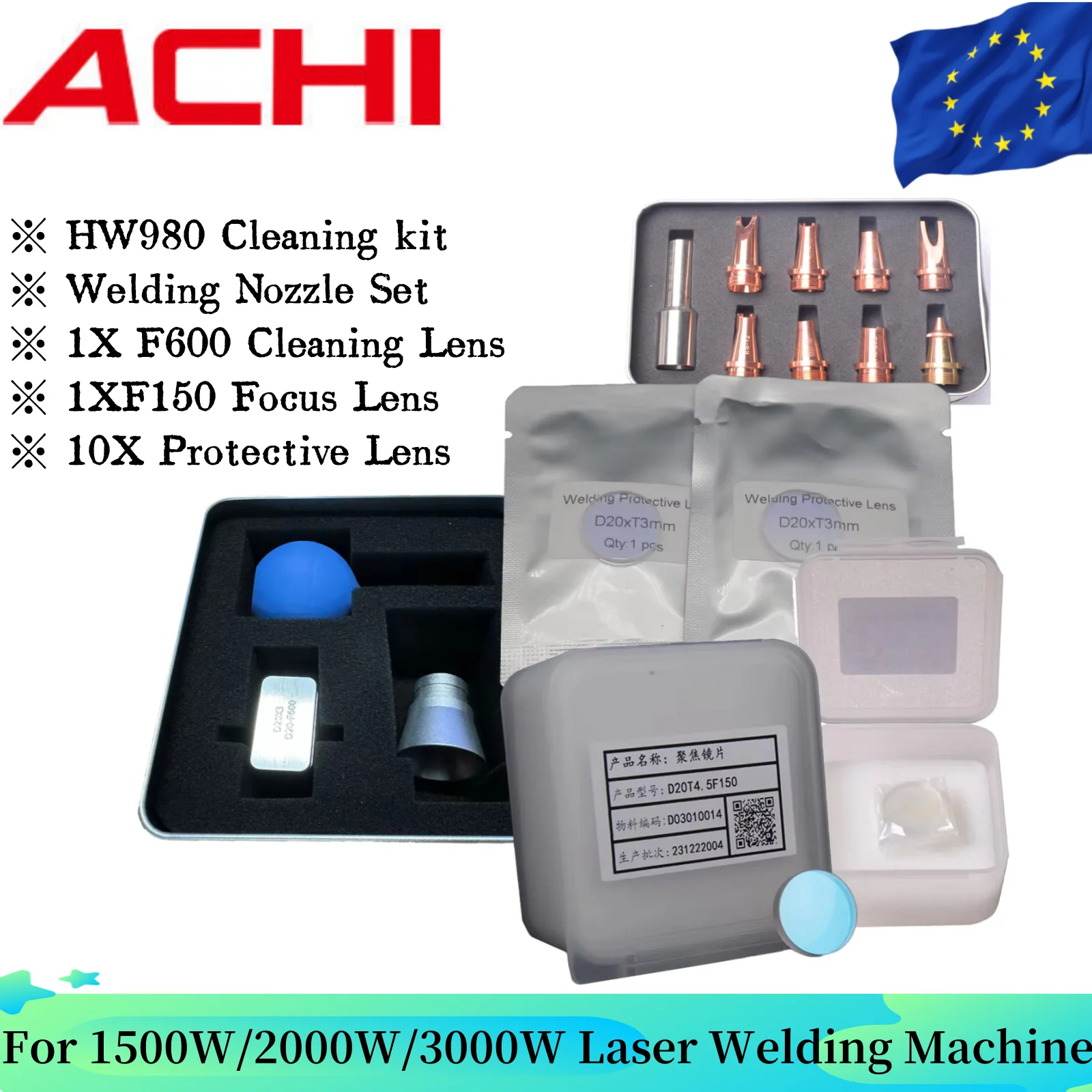 

Laser Protection Lens Focusing lens D20 Cleaning lens M16 Welding Nozzle for RECI HW980 Gun 1500W-3000W Laser Welder