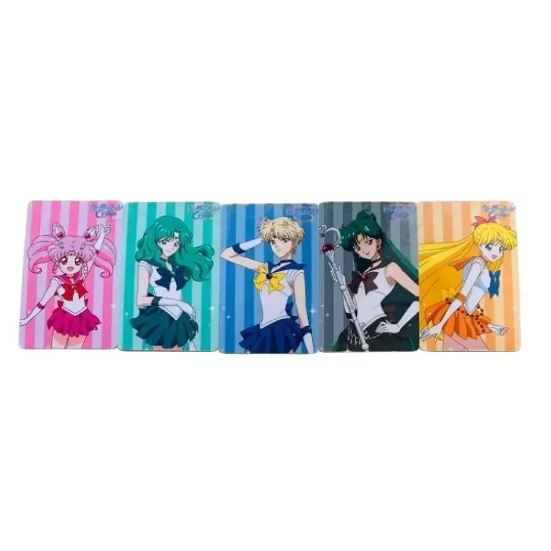 12Pcs/set Self Made Sailor Moon Sailor Mercury Meiou Setsuna Sailor Uranus Anime Classic Series Collection Crystal Card Sticker