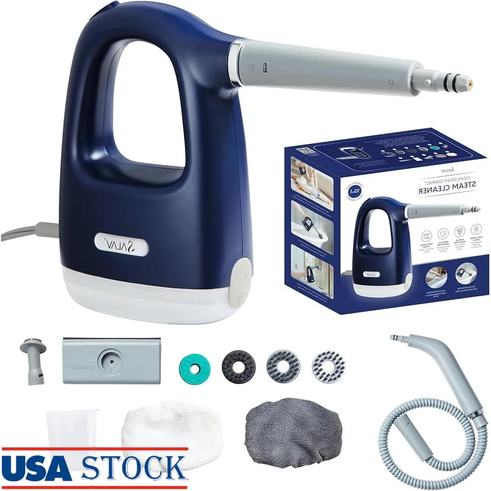 منظف بخار محمول متعدد الأسطح، 11 ملحقًا، مدمجًا، خفيف الوزن، سهل الإعادة الملء، جهاز بخار مضغوط، نظام قفل سريع #1