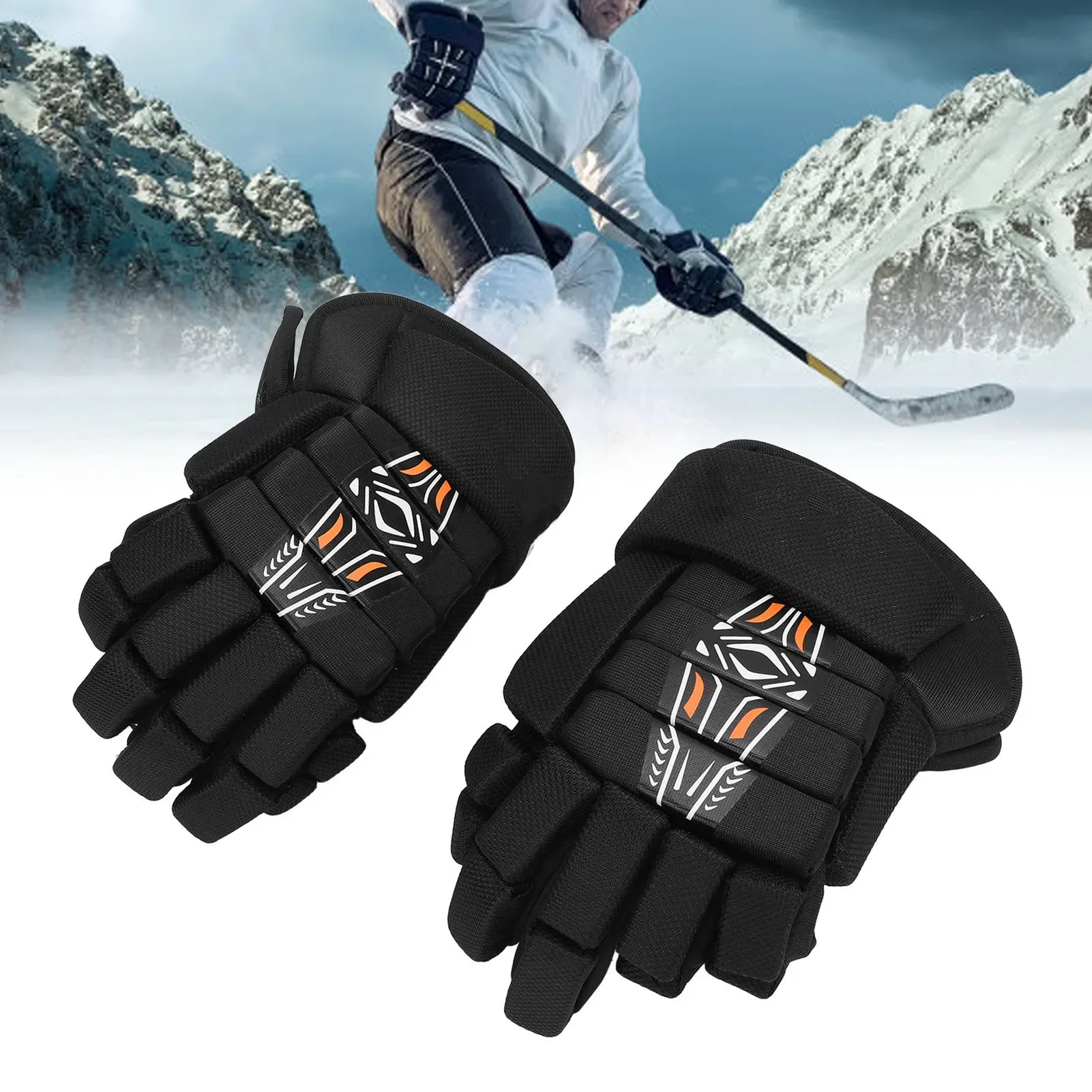 1 Pair Hockey Gloves Breathable Lightweight Highly Fit Versatile Protective Ice Roller Hockey Gloves For Hockey Players