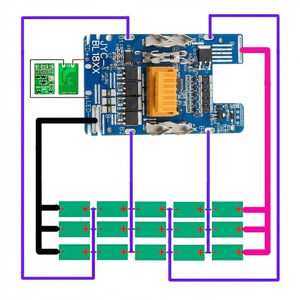 18V Battery Protection Board Module With Balance For 5S 21700 Lithium Battery Electric Tool Battery Board With Protection