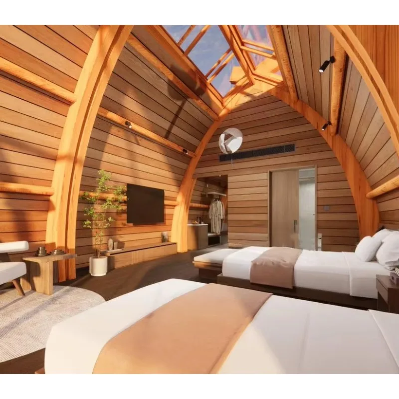 YG EU الحديثة الفاخرة غابة الجدة الإسكان فيلا على شكل حرف A هيكل فولاذي مثلث منزل خشبي للبيع #2