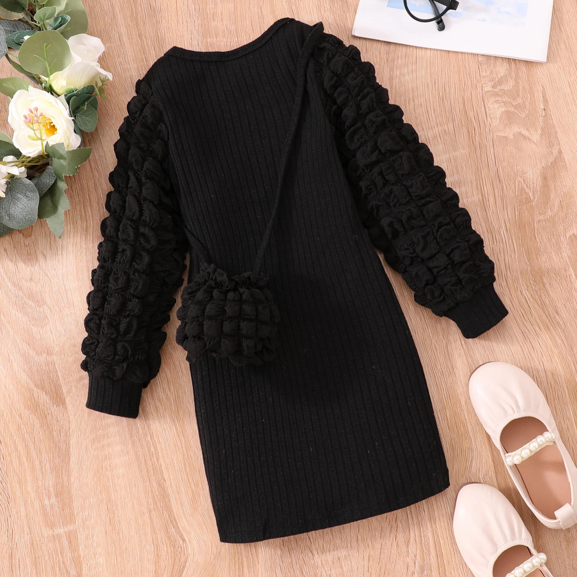 【Free Bag】 Girl Midi Dress Autumn Fashion Women Bodycon Dress Long Sleeve Wrap Tight Midi Party Dress  Big Girl Clothes