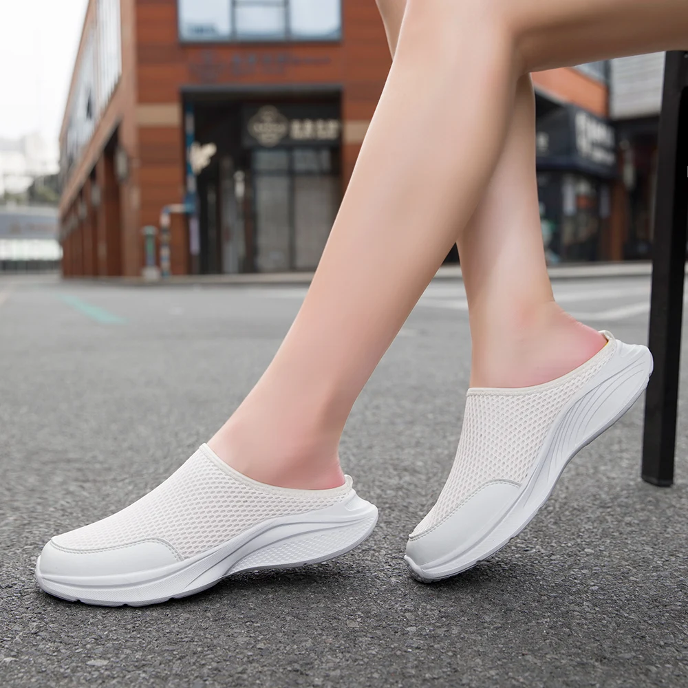 Women's Lightweight Breathable Mesh Slip-Ons - Peach Pink Summer Walking Shoes, Comfortable Eva Sole, Casual Low-Top Design, Suitable for Indoor and Outdoor Wear