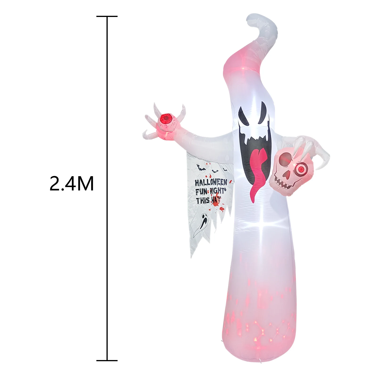 2.4 متر/8FT هالوين تضخيم مخيف شبح نموذج ديكور مع أضواء LED لجميع القديسين في الهواء الطلق ساحة حديقة الحديقة مخيف الديكور الدعامة #6