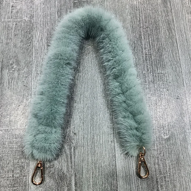 Genuine Mink Fur Bag Strap Replacement Winter Warm Knitted Real Mink Fur Handbag Shoulder Straps Bag Accessories Shoulder Belt