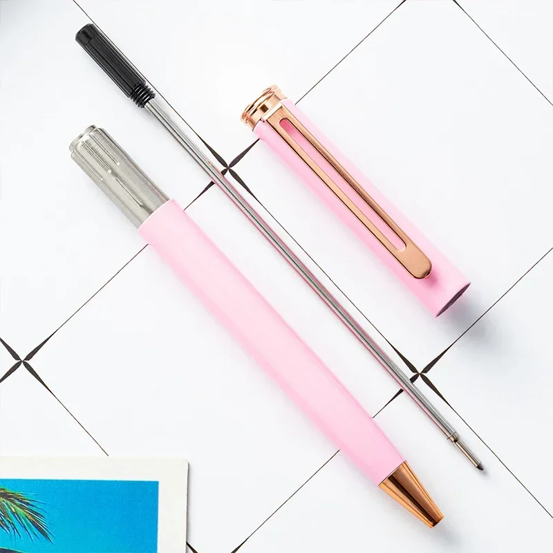 30/50/100Pcs Free Customized LOGO Metal Ballpoint Lettering Pens Engraving Text Personalized Advertising Gift Office Supplies