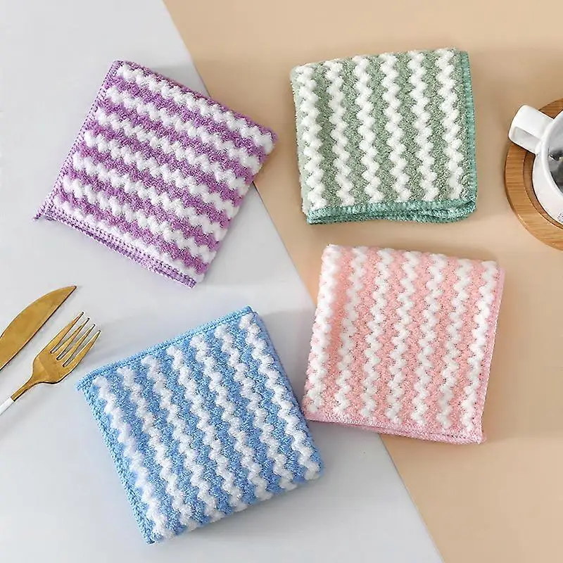 10/20/30PCS Super Absorbent Dishcloths Coral Fleece Thickened Kitchen Washing Rags Glass Window Wipe Towels Cleaning Cloths