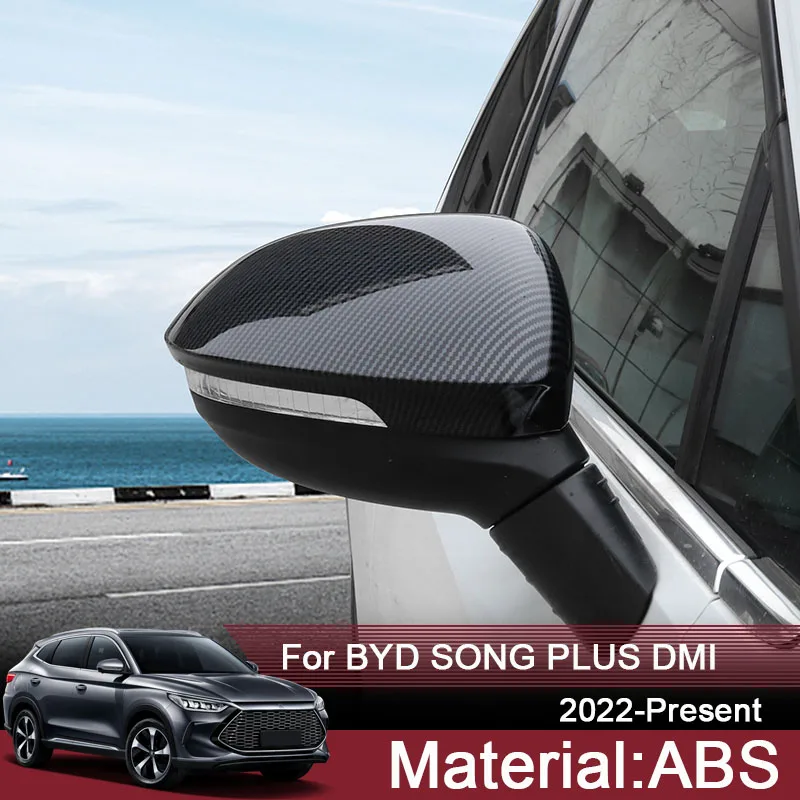 

2PCS For BYD SONG PLUS DMI 2022-2025Rearview Mirror Rain Eyebrow Cover Sequin Car Chromium Styling ABS Auto External Accessories