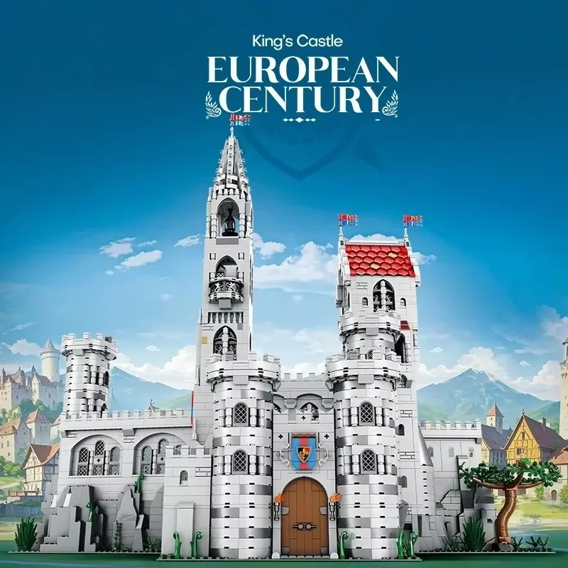 Middeleeuwse architectuur bouwset Modulaire bouwsteen Splicing Assembly Model Kit Home Ornamen Puzzelspeelgoed Jongens Volwassenen Cadeau