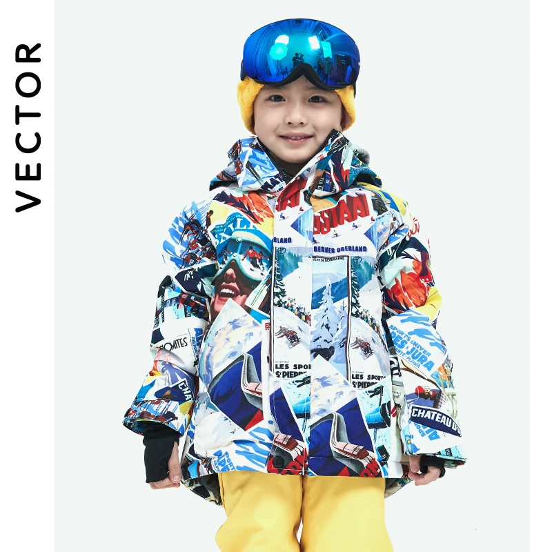 Children\'s Snowwear Outdoor Waterproof and Windproof Warm Clothing Winter Snowboard Jacket Boys and Girls VECTOR