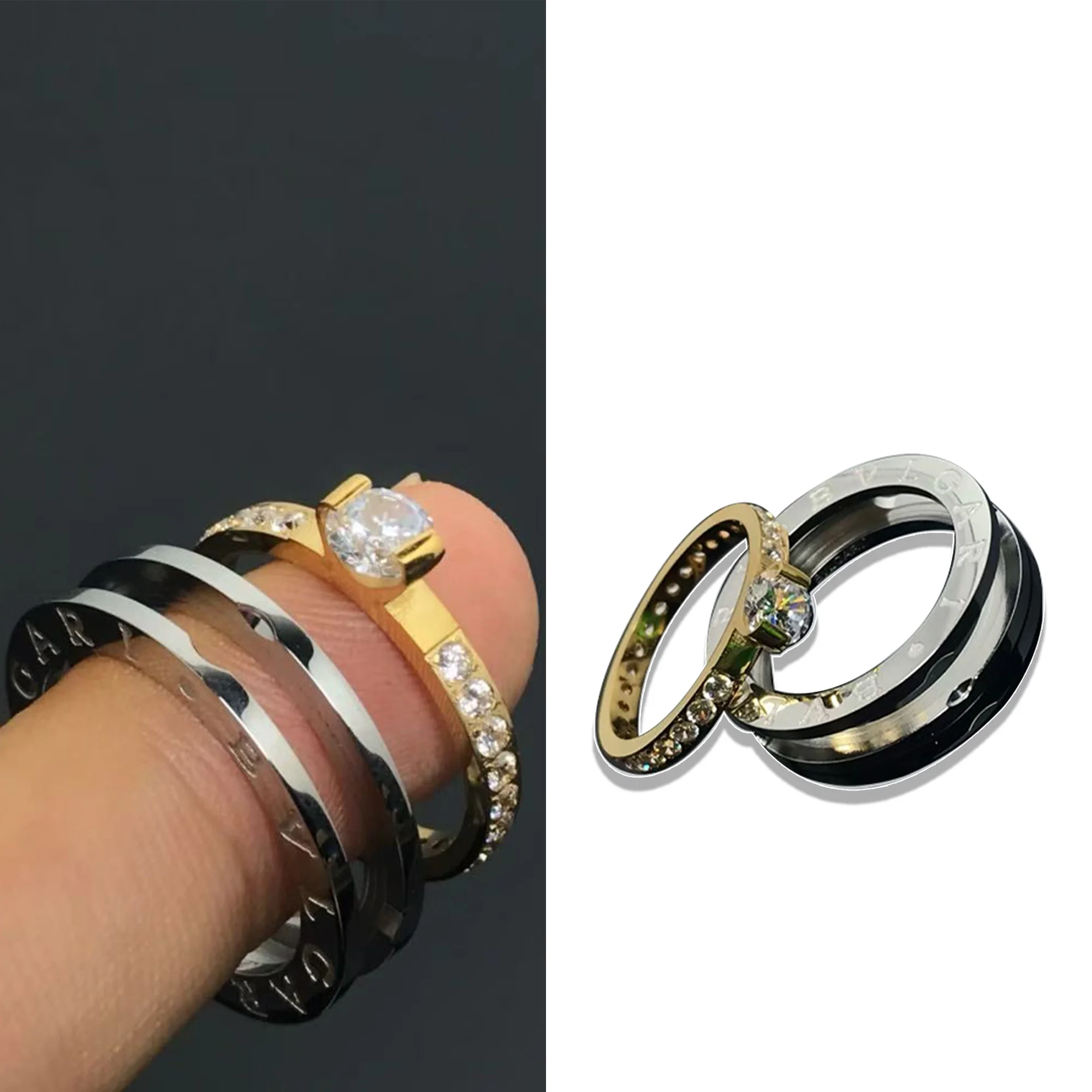 

Создайте высококачественное кольцо с бриллиантами, светочувствительной поверхностью и чистое серебро S925, кольцо с подвеской темперамента серии B.zero1.