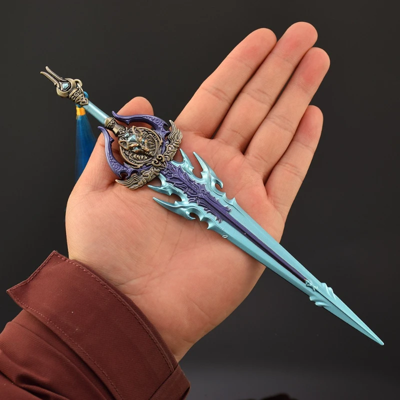 23 cm/9.06in Koud Wapen Model Originele Kleine Mes Craft Ornament Frostwolf Tanden Metalen Speelgoed Zwaard en Blade Desktop display Gift