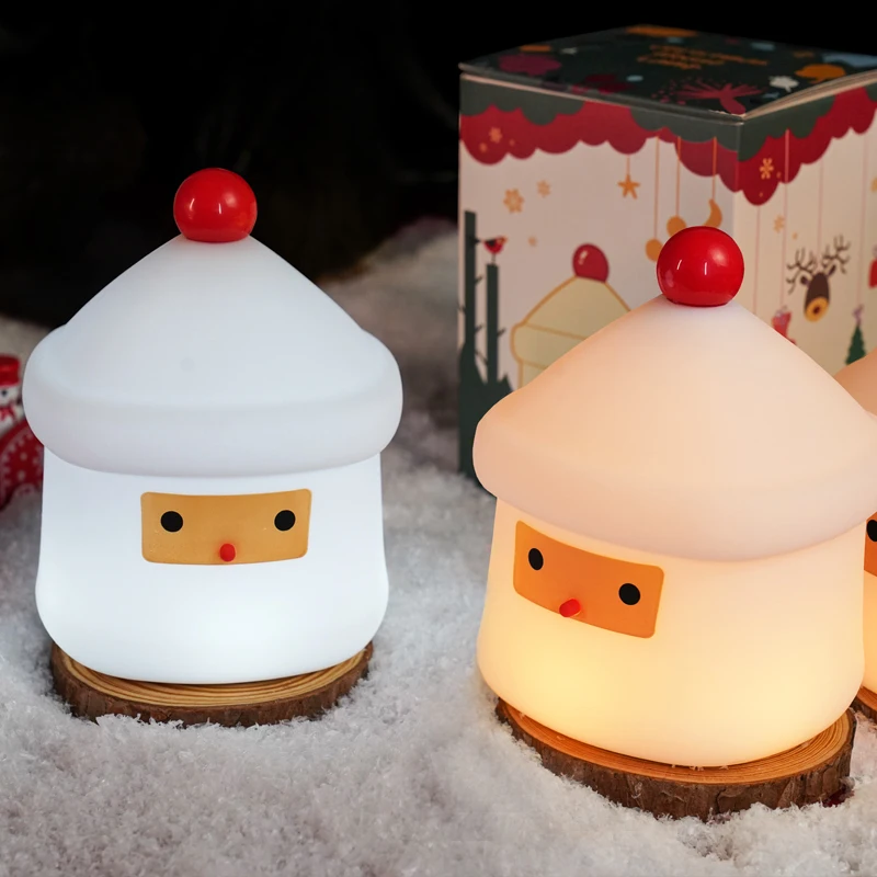 Christmas House Silicone Nightlight Creative Gift LED Light USB Charging Infinite Dimming Pat with Sleeping Light