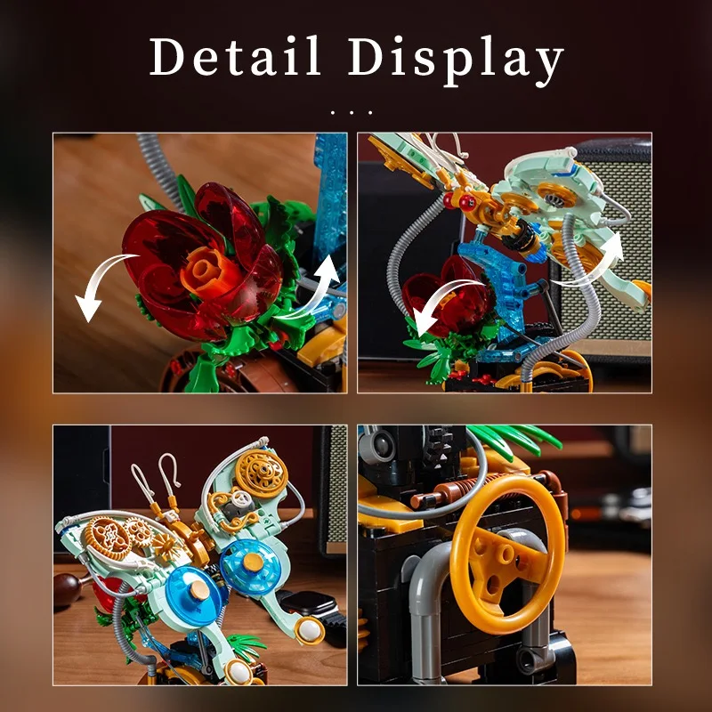 MOC – blocs de construction mécaniques papillon, idées de Collection d'insectes Steampunk, modèle Mecha Gear Linkage Puzzle, jouet à monter soi-même, cadeau pour enfants