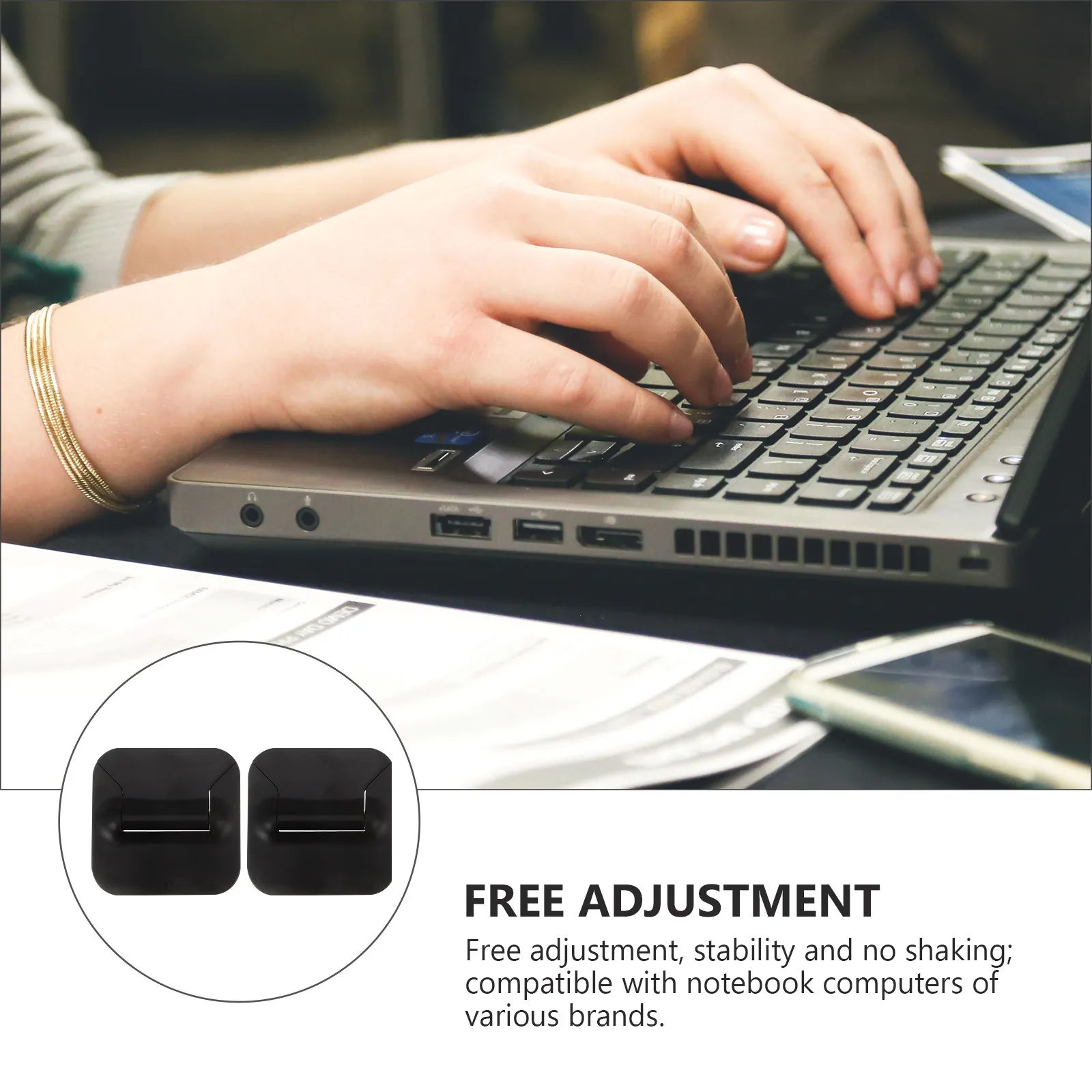 

2Pcs Laptop Stand Foldable Non Slip Adjustable Notebook Pc Holder Desktop Rack Portable Computer Bracket Cooling Support