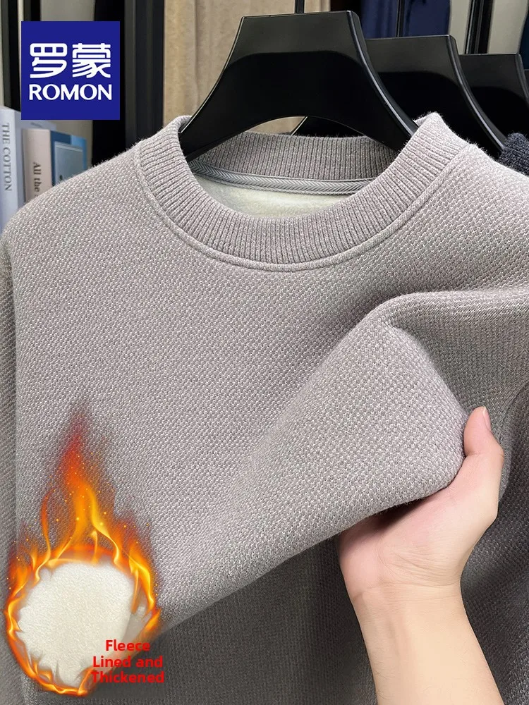 

Мужской теплый вязаный свитер Lormen с начесом, модный зимний пуловер, базовый элемент гардероба