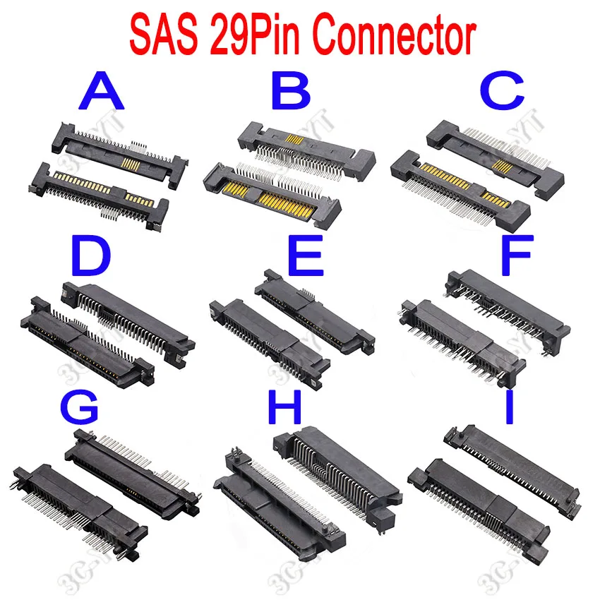 1PCS SAS Interface Socket SSD Solid State Drive 39Pin Male Female SMT Connector Seat Sinking Plate Patch Type Connector Port