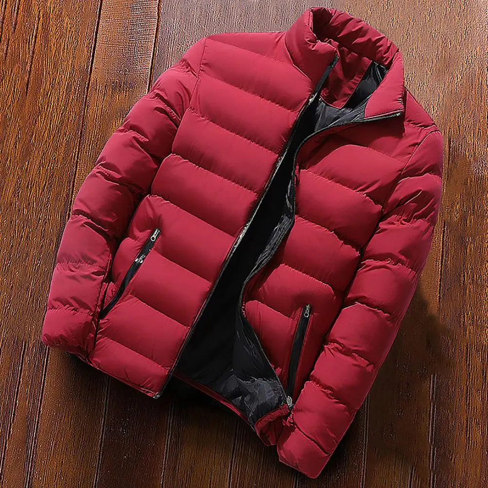 Windbreak Down Jacket Stand Collar Down Coat Men Parkas Thick Warm Windproof Cotton Padded Hooded Coat Cardigan Down Coats