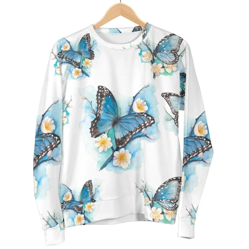 

Funny Butterfly 3D Printed Graphic Pullovers Fashion Casual New In Hoodies & Sweatshirts Streetwear Y2k Sweater Men Clothing