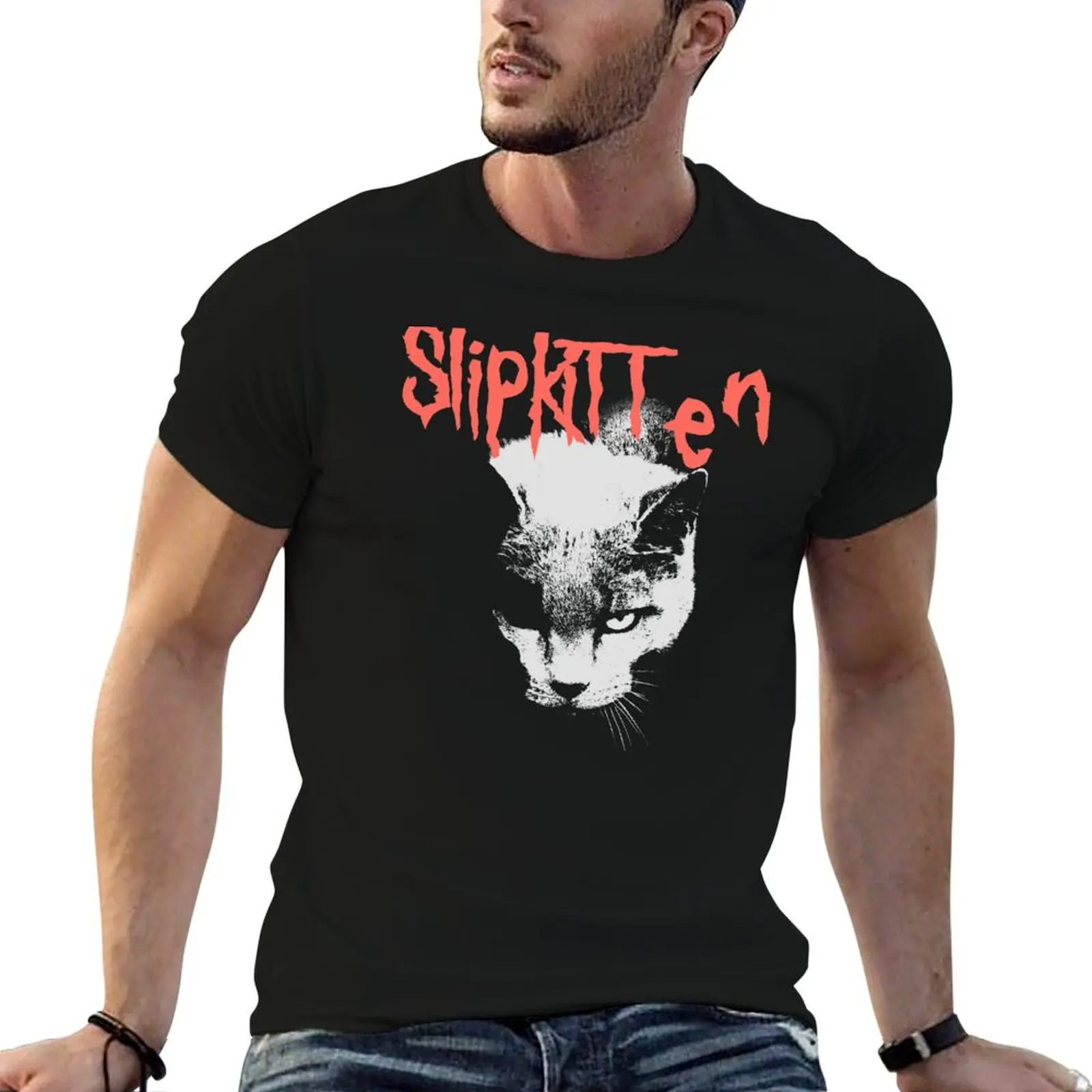 

Slipkitten T-Shirt t shirts for man pack white funny t shirts cotton anime t shirts for man T-shirt
