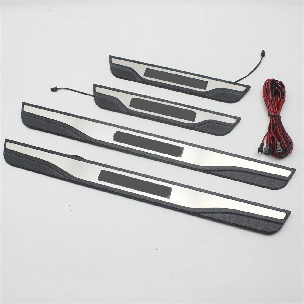 Car Styling Stainless Steel Led Door Sill Scuff Plate Guard Sills Protector Trim For Volkswagen VW Vento 2010-2019