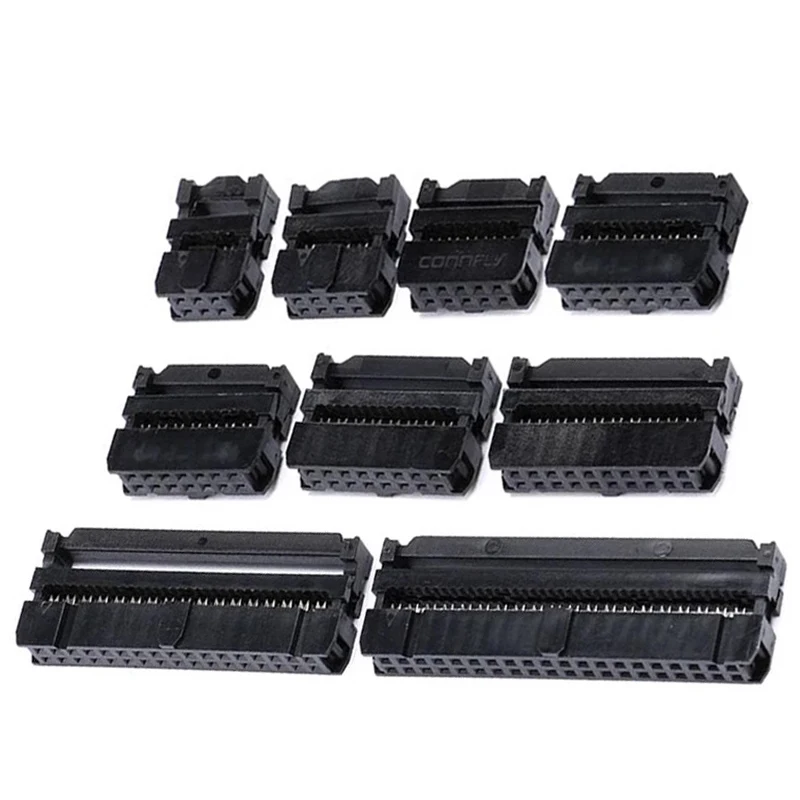 10Pcs FC 2.54mm Pitch 6P/8/10/12/14/16/18/20/24/26/30/34/40 Pin IDC Socket Connector Double Row Female Header for 1.27mm Wire