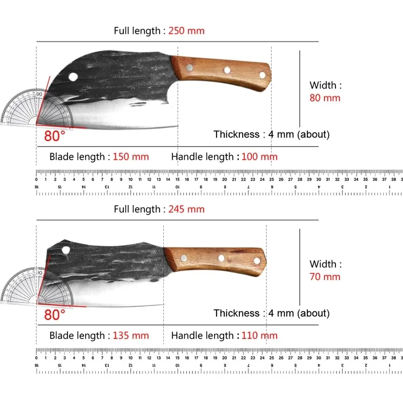 Forged Butcher Chef Knife Meat Cleaver High Carbon Steel Bone Chopping Kitchen Knife Slicing Cooking Tools