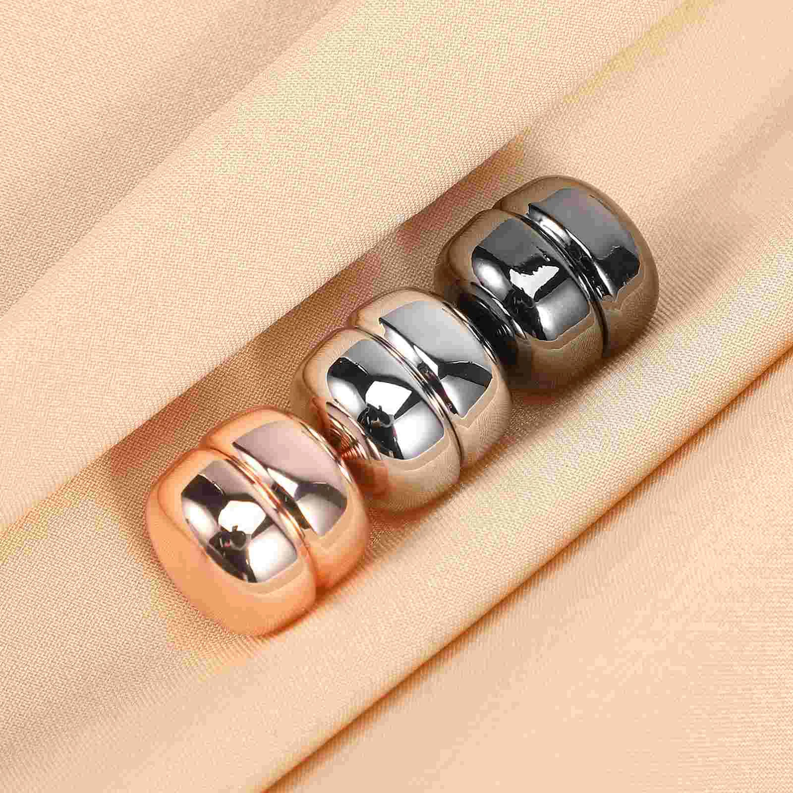 3 Pairs Alloy Glossy Magnetic Snap Women Scarf Clasps Shawl Clothing Buckles Sweater Miss Headscarf