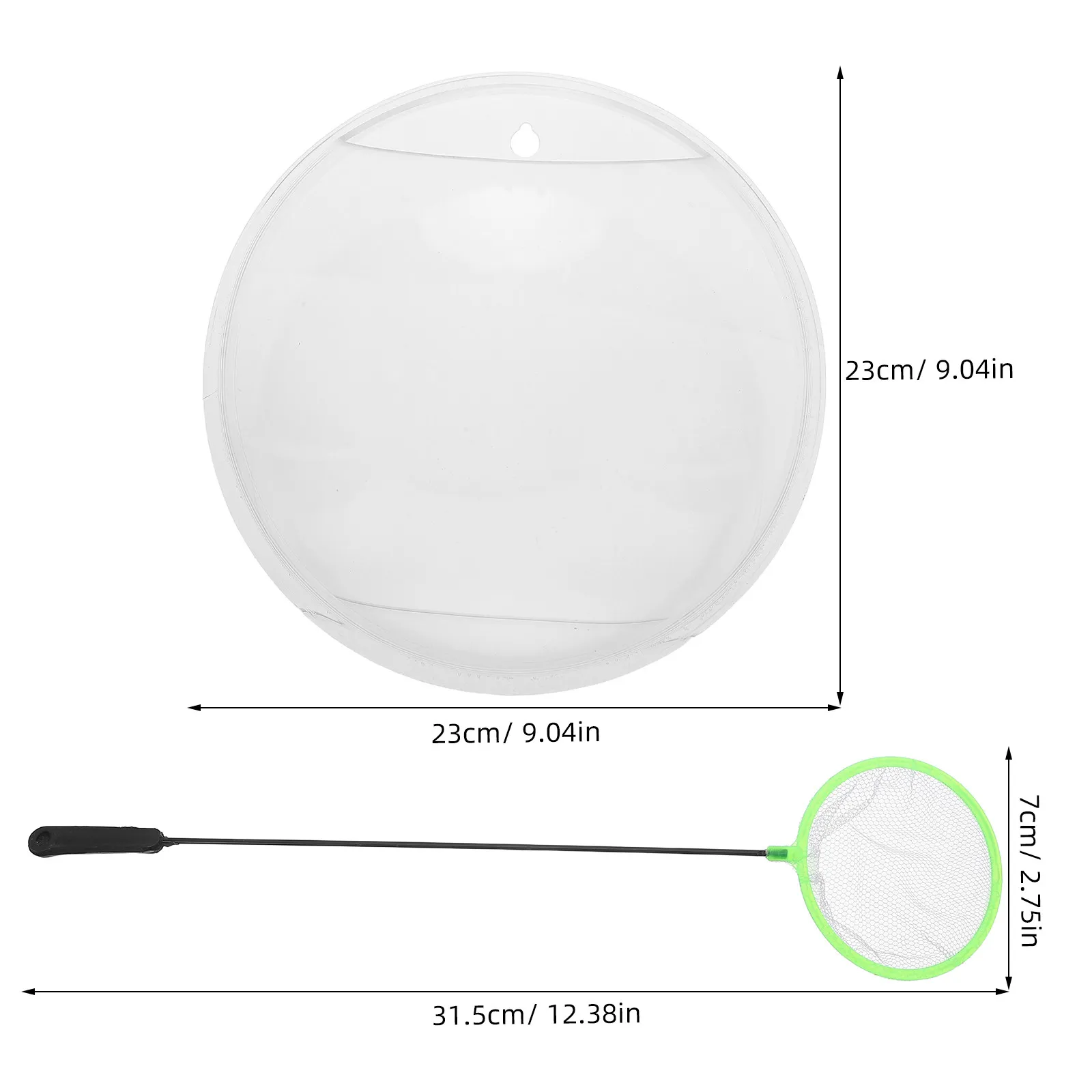 1Set Transparent Wall Mounted Fish Tank 23Cm Clear Acrylic Mini Aquarium Wall Planter Hanging Vase for Aquatic Plants Betta Fish