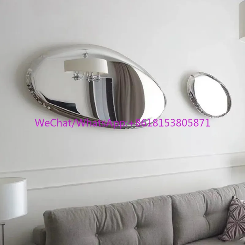 Living room sofa background wall decoration wall hanging water drop mirror entrance creative pendant