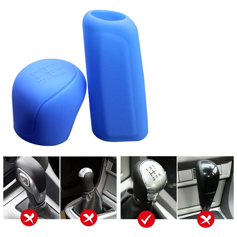 Universal Car Silicone Gear Head Shift Shifter Knob Cover Gear Shift Collars Handbrake Car Hand Brake Covers Car Accessories