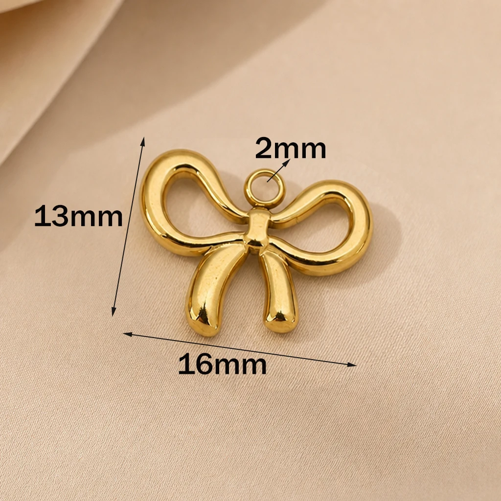 5 Stück Goldene Edelstahl-Schleifenanhänger, Schleifenverbinder-Anhänger für DIY-Ohrringe, Armbänder, Halsketten, Schlüsselanhänger, Schmuckherstellung – Detail 9