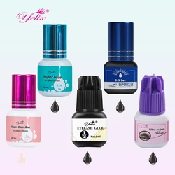 Yelix Eyelash Extension Glue 0.5-1 Sec Fast Dry Individual Lashes Glue Sensitive Eye Black/Clear Eyelash Glue Lash Extension
