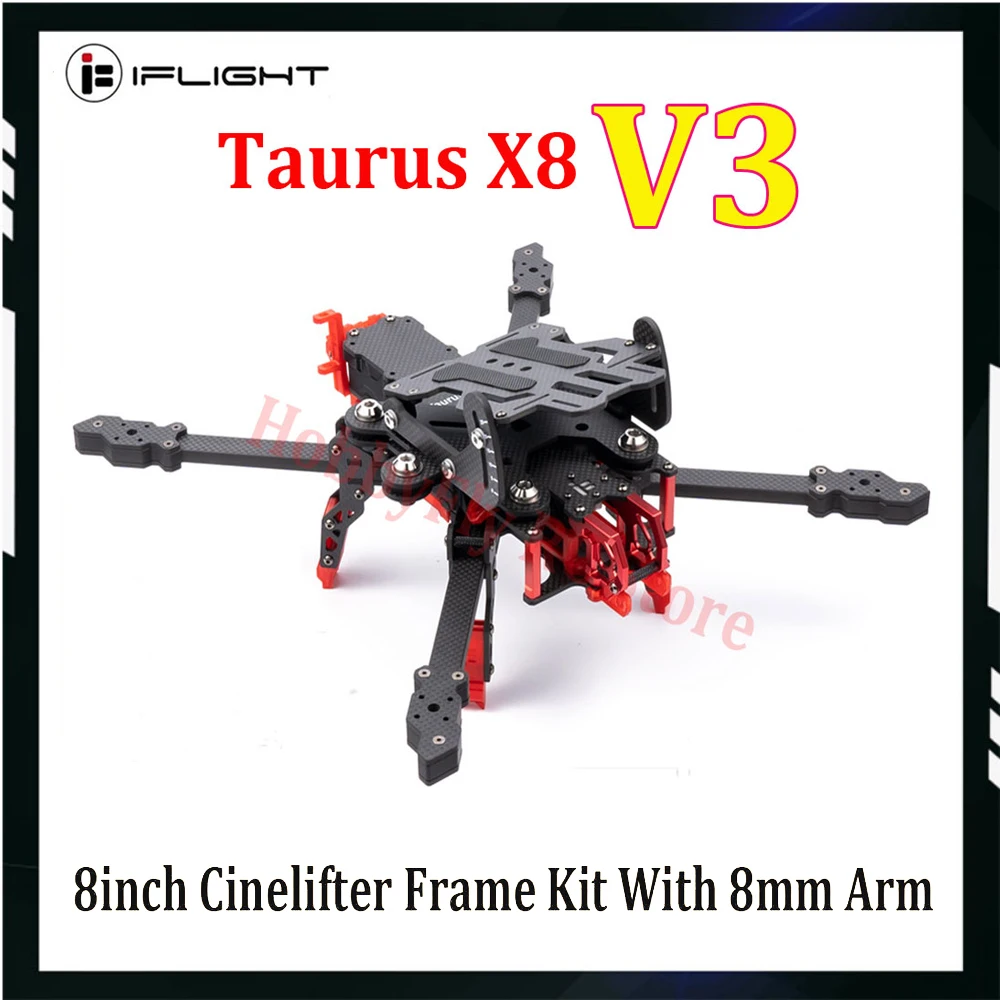 IFlight Taurus X8 V3 8inch Cinelifter Frame Kit With 8mm Arm Compatible 3110 Brushless Motor HQ 8X4X3 Propeller for RC FPV Drone