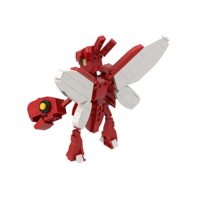 MOC Scizor-Ensemble de blocs de construction de type acier pour enfants, pince en forme d'oeil, angimante rouge, bricolage, mini figurine d'action, jouets modèles