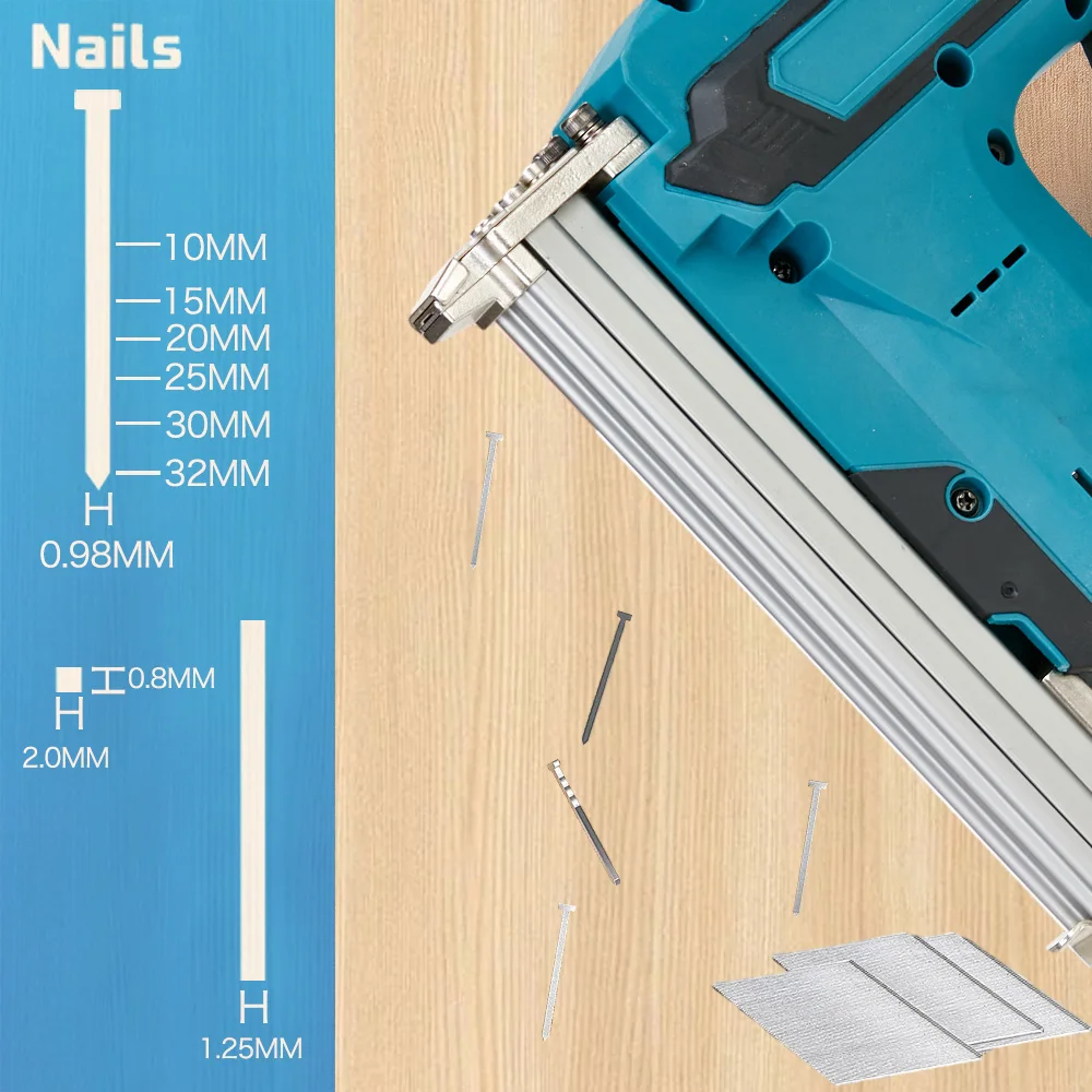 Bürstenloser Kabelloser Akku-Nagler F30 Elektrische Nagelmaschine Holzbearbeitung Lithium-Batterie für 18V Makita-Akku – Detail 2
