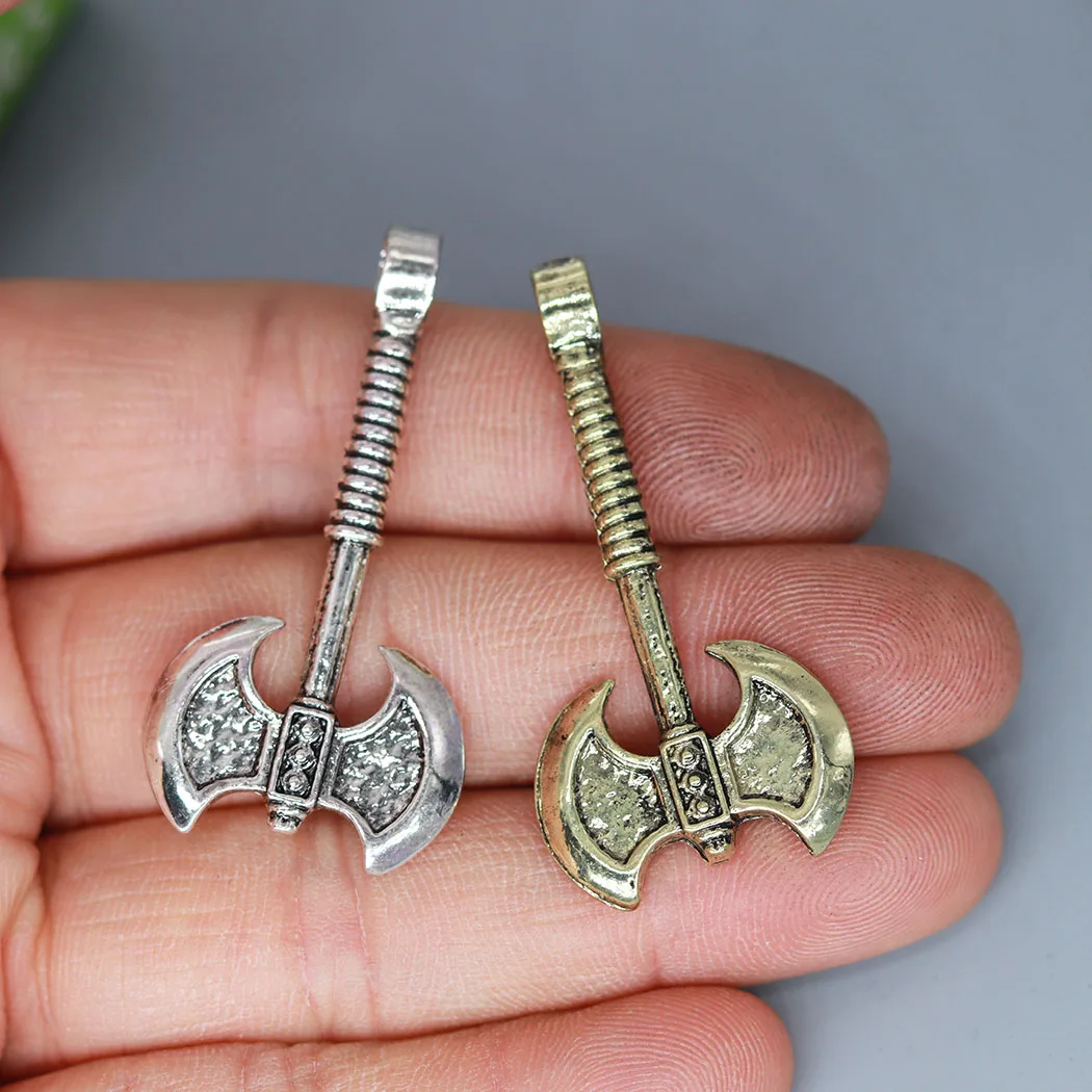 3Pcs/lot Axe Perun Amulet Slavic Charm Pendant For DIY Necklace Earrings Handmade Jewelry Making